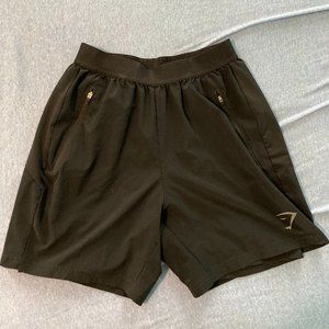 Gymshark men's black gym shorts - size medium.
